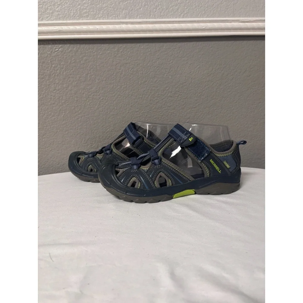 Merrell Kids 3M Hydro Water Sandals Navy Blue Leather Closed Toe Hiking MC53375